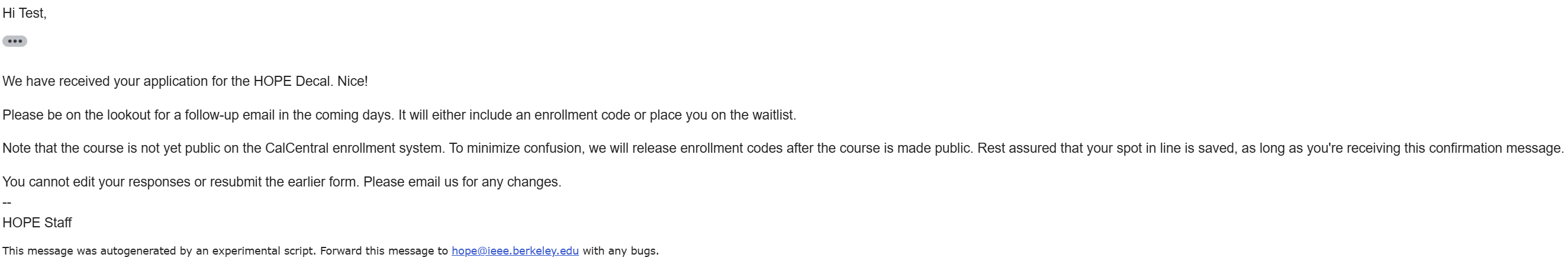 Form submission confirmation email