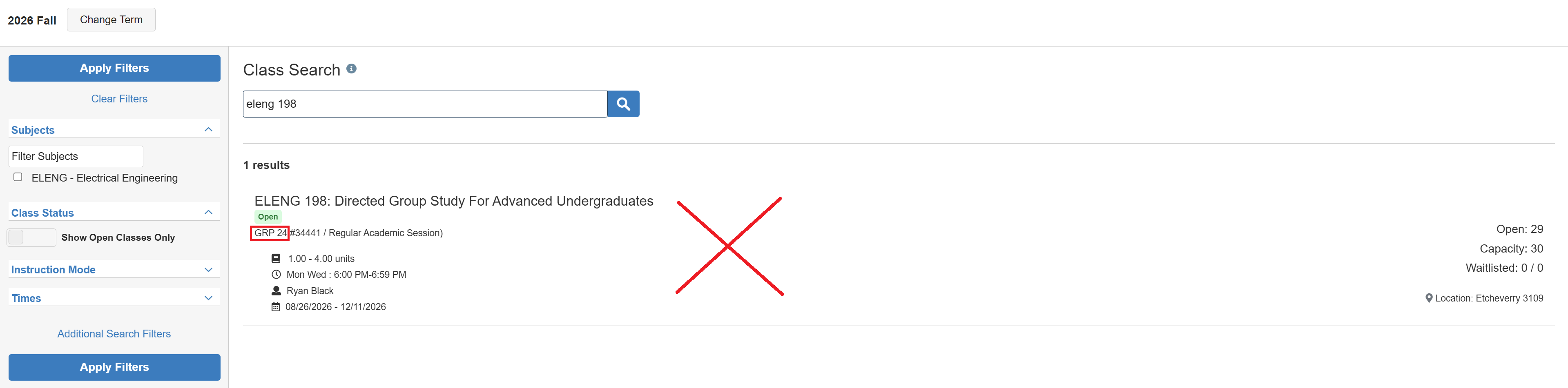 Incorrect section
