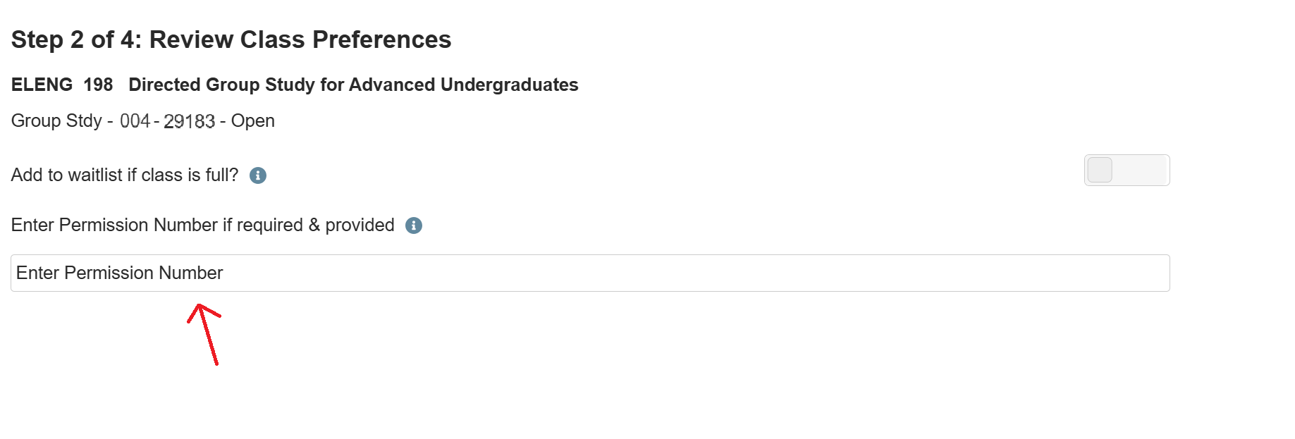 Enrollment center section search